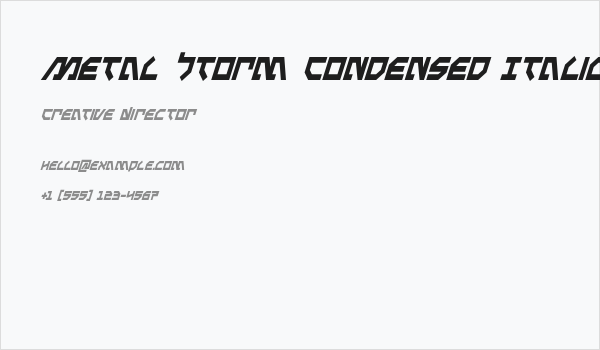 Metal Storm Condensed Italic Business Card