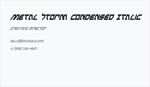 Metal Storm Condensed Italic Business Card