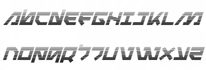 Metal Storm Gradient Italic Caratteri MAIUSCOLE
