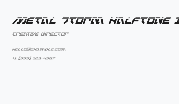 Metal Storm Halftone Italic Business Card