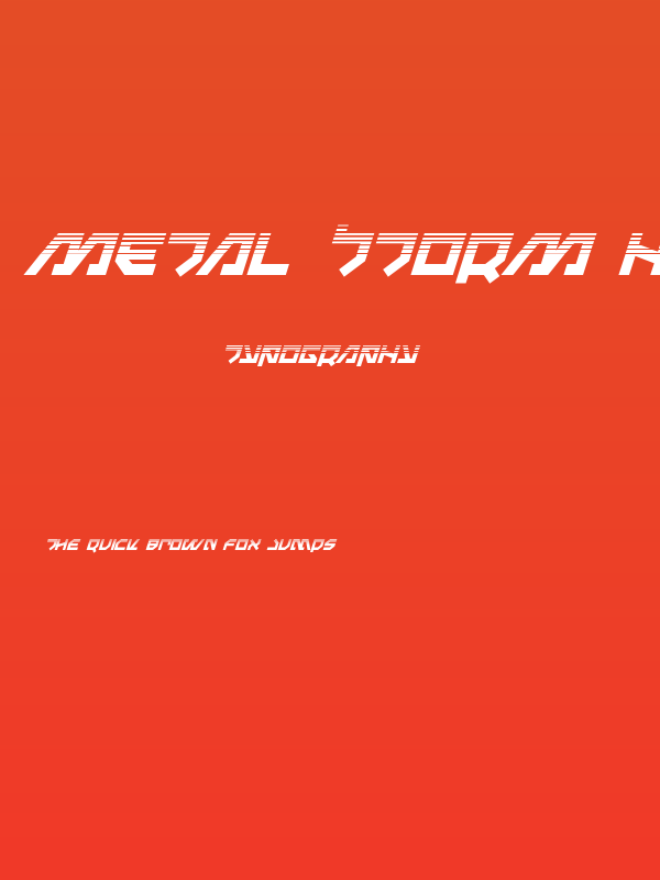 Metal Storm Halftone Italic Poster
