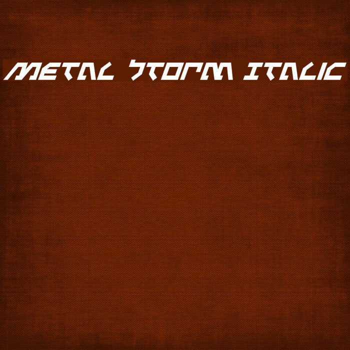 Metal Storm Italic Schriftart examples