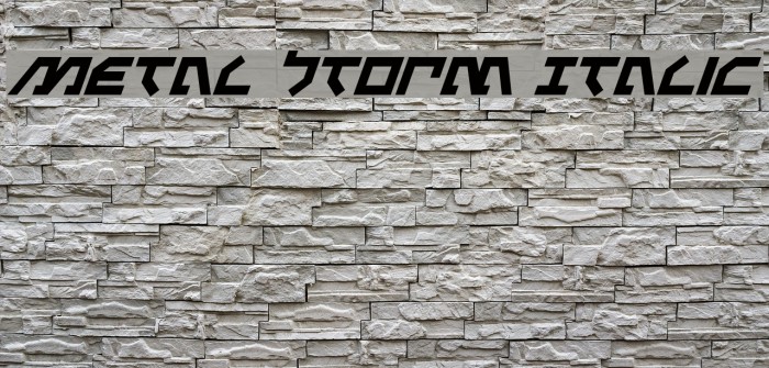 Metal Storm Italic Schriftart examples