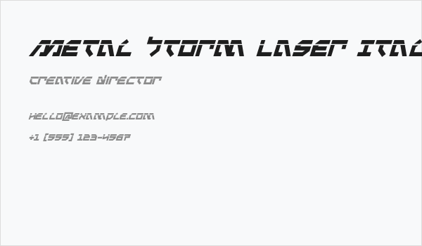 Metal Storm Laser Italic Business Card