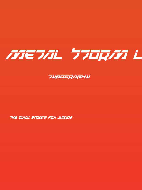 Metal Storm Laser Italic Poster