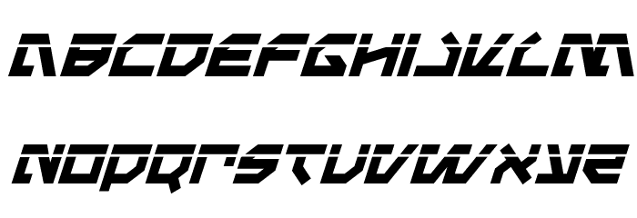 Metal Storm Laser Italic Font LOWERCASE