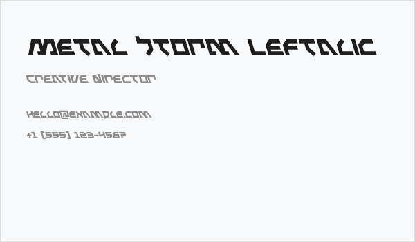 Metal Storm Leftalic Business Card
