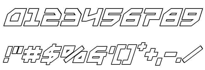 Metal Storm Outline Italic Font OTHER CHARS