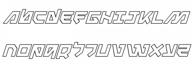 Metal Storm Outline Italic Caratteri MAIUSCOLE