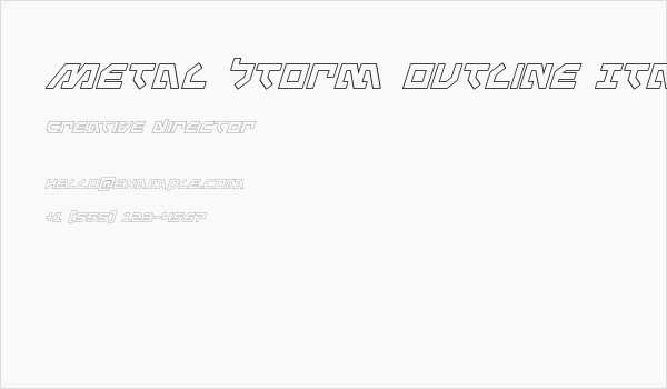 Metal Storm Outline Italic Business Card