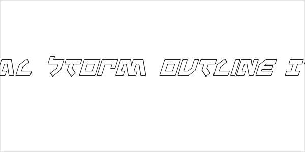 Metal Storm Outline Italic Logo