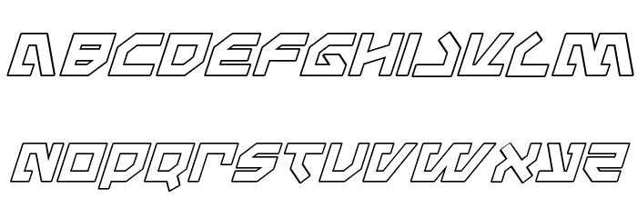 Metal Storm Outline Italic Font LOWERCASE
