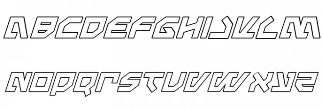 Metal Storm Outline Italic फ़ॉन्ट लोअरकेस