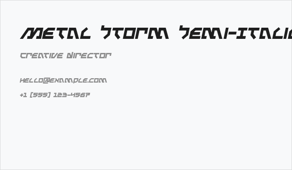 Metal Storm Semi-Italic Business Card