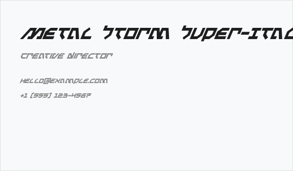 Metal Storm Super-Italic Business Card