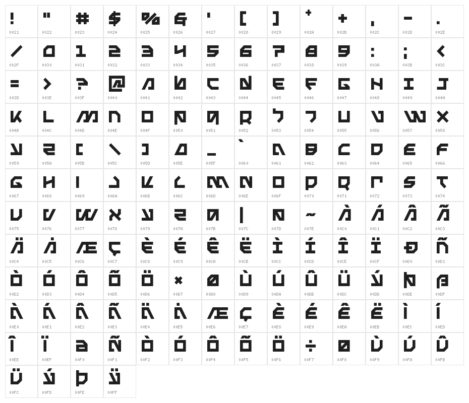 Metal Storm Character Map