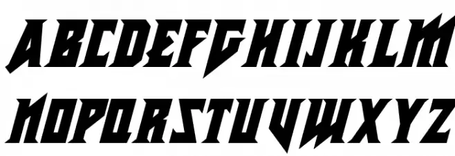 Metal Vengeance Italic Шрифта ВЕРХНИЙ