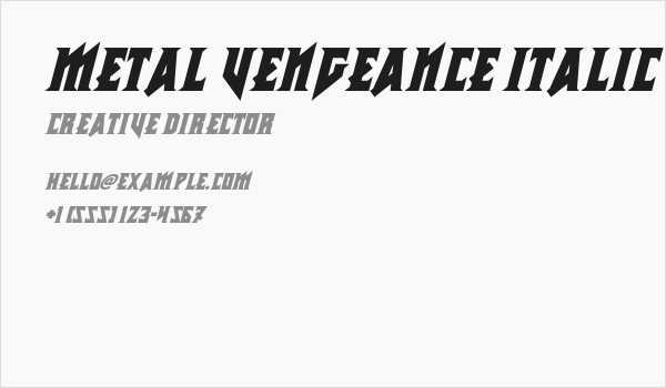 Metal Vengeance Italic Business Card