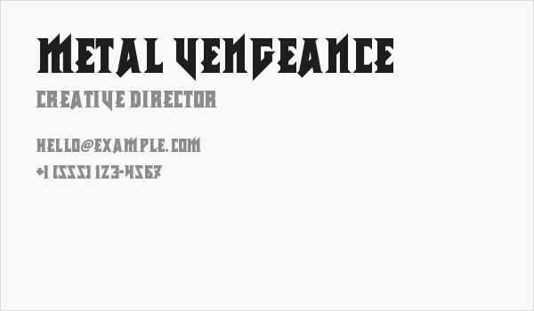 Metal Vengeance Business Card