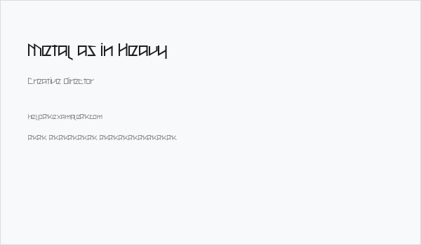 Metal as in Heavy Business Card