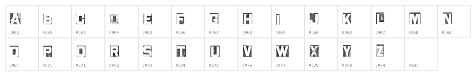 MetalBlockTwo Character Map