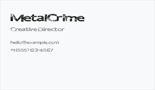 MetalCrime Business Card