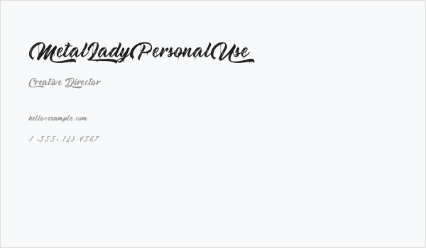 MetalLadyPersonalUse Business Card