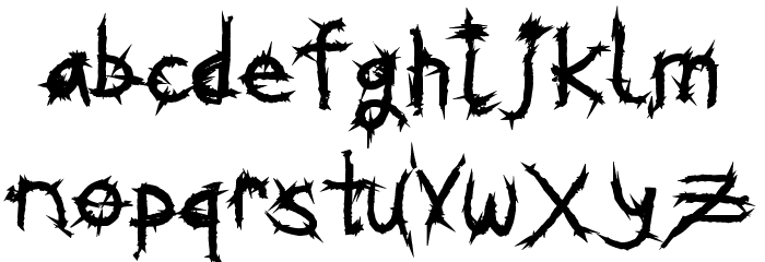 MetalShred Font LOWERCASE