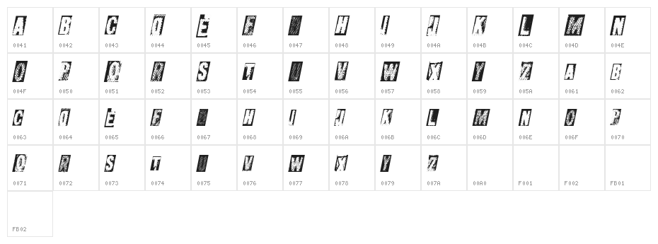 MetalblockUltra Character Map