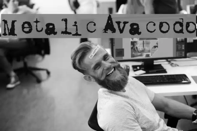 Metalic Avacodo Font examples