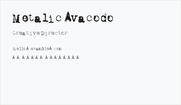 Metalic Avacodo Business Card