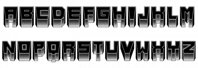 Metallic Inverted Regular 字体 大写
