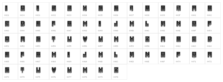 Metallic Inverted Regular Character Map