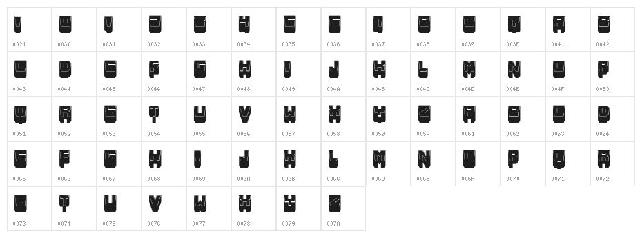 Metallic Shadow Filled Regular Character Map