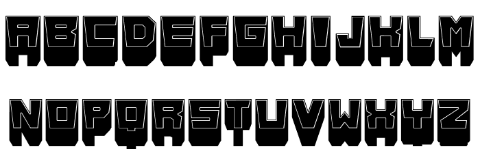 Metallic Shadow Filled Regular Font LOWERCASE