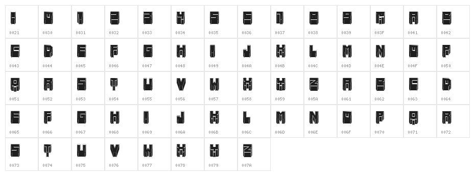 Metallic Sharp Filled Regular Character Map
