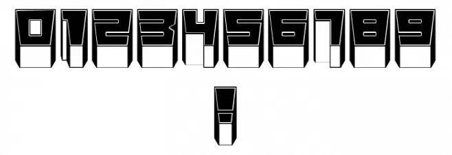 Metallic Sharp Inverted Regular Font OTHER CHARS