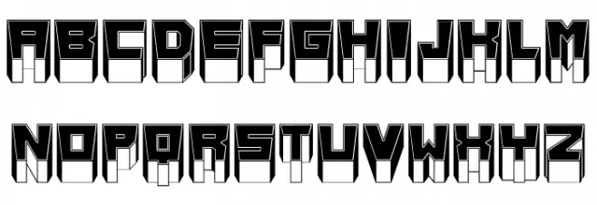 Metallic Sharp Inverted Regular Polices MAJUSCULES