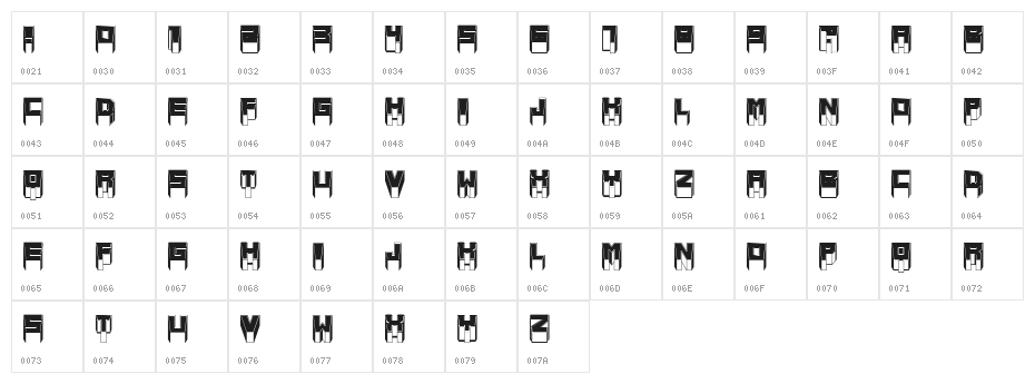 Metallic Sharp Inverted Regular Character Map