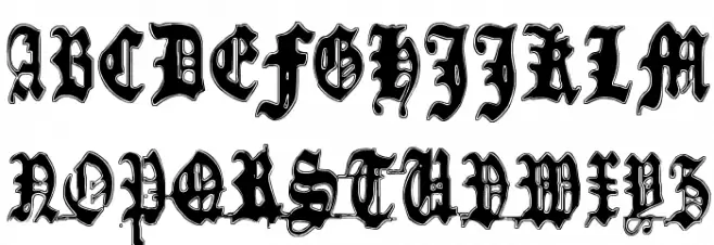 Metamorphose Requiem Шрифта ВЕРХНИЙ