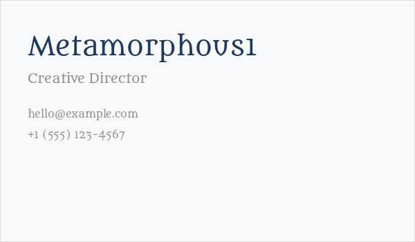 Metamorphous1 Business Card