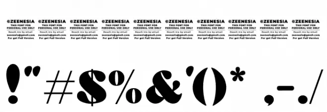 Metch Bright Personal Use Only Font OTHER CHARS