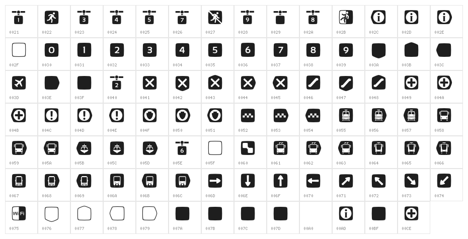 MetroFont Character Map