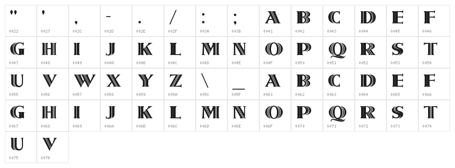 Metroliner Regular Character Map