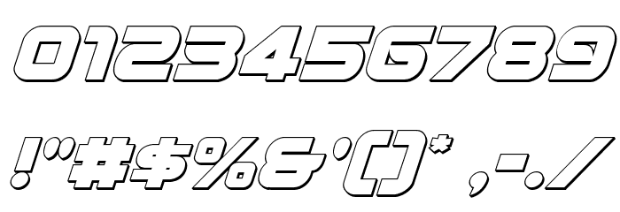 Metronauts 3D Italic Font OTHER CHARS
