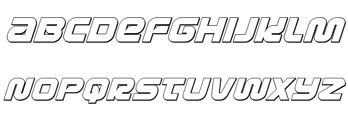 Metronauts 3D Italic Font LOWERCASE