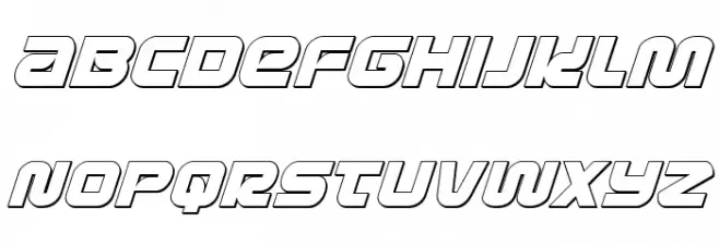Metronauts 3D Italic फ़ॉन्ट लोअरकेस
