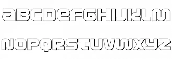 Metronauts 3D Regular Schriftart Kleinbuchstaben