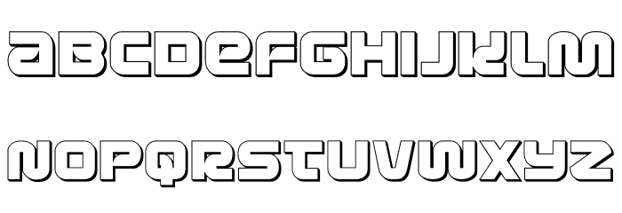 Metronauts 3D Font LOWERCASE