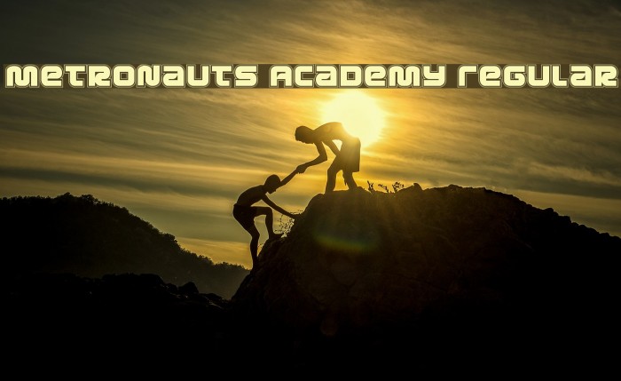 Metronauts Academy Regular Font examples
